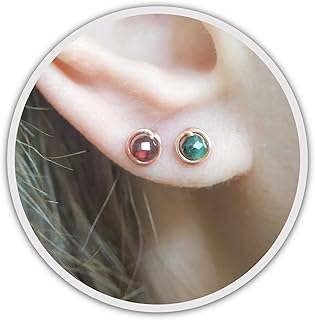 Gemstone Studs - Birthstone Stud Earrings - Birthstone Jewelry - Gemstone Earrings - Tiny Stone Studs - Natural Stone Studs (peridot)