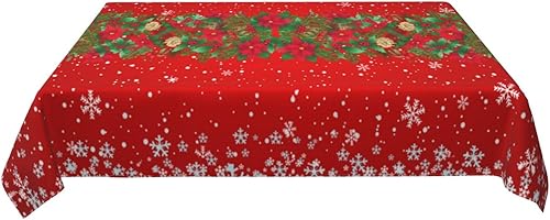 Miniatura 6 de Mantel rectangular de Navidad, mantel de tablero de ajedrez rústico lavable para decoración de cocina, comedor, 60 x 90 pulgadas