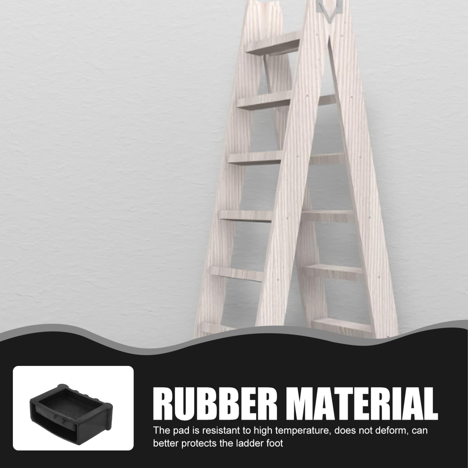 Operitacx Non-Slip Rubber Ladder Feet Covers 4 Pack Step Ladder Foot Pads for Floor Protection and Enhanced Stability Household Accessories - Image 3