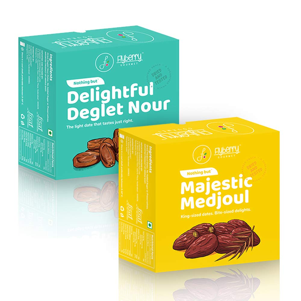 FlyberryGourmet Combo Pack Of Medjoul And Deglet Nour (200G)