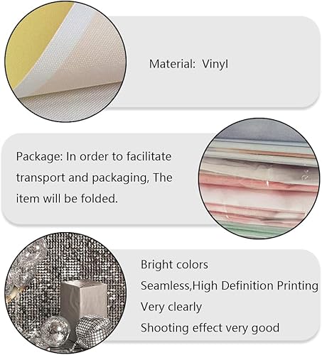 Miniatura 5 de Telón de fondo de fiesta de discoteca plateado con purpurina para mujer, recepción, fotografía, fondo, decoración de mesa de pastel, fondo para