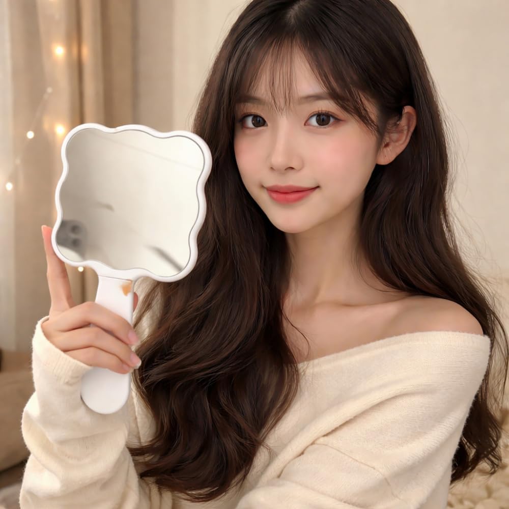Cute Cat Paw Pattern Hand Mirror | Portable Cosmetic Mirror for Makeup, Skincare & Touch-Ups | Lightweight Travel Beauty Mirror for Women and Girls-image-4