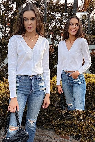 Arach&Cloz Women's Soft Cropped Cardigan Casual Lightweight Shrug Sweater Tops - Image 3