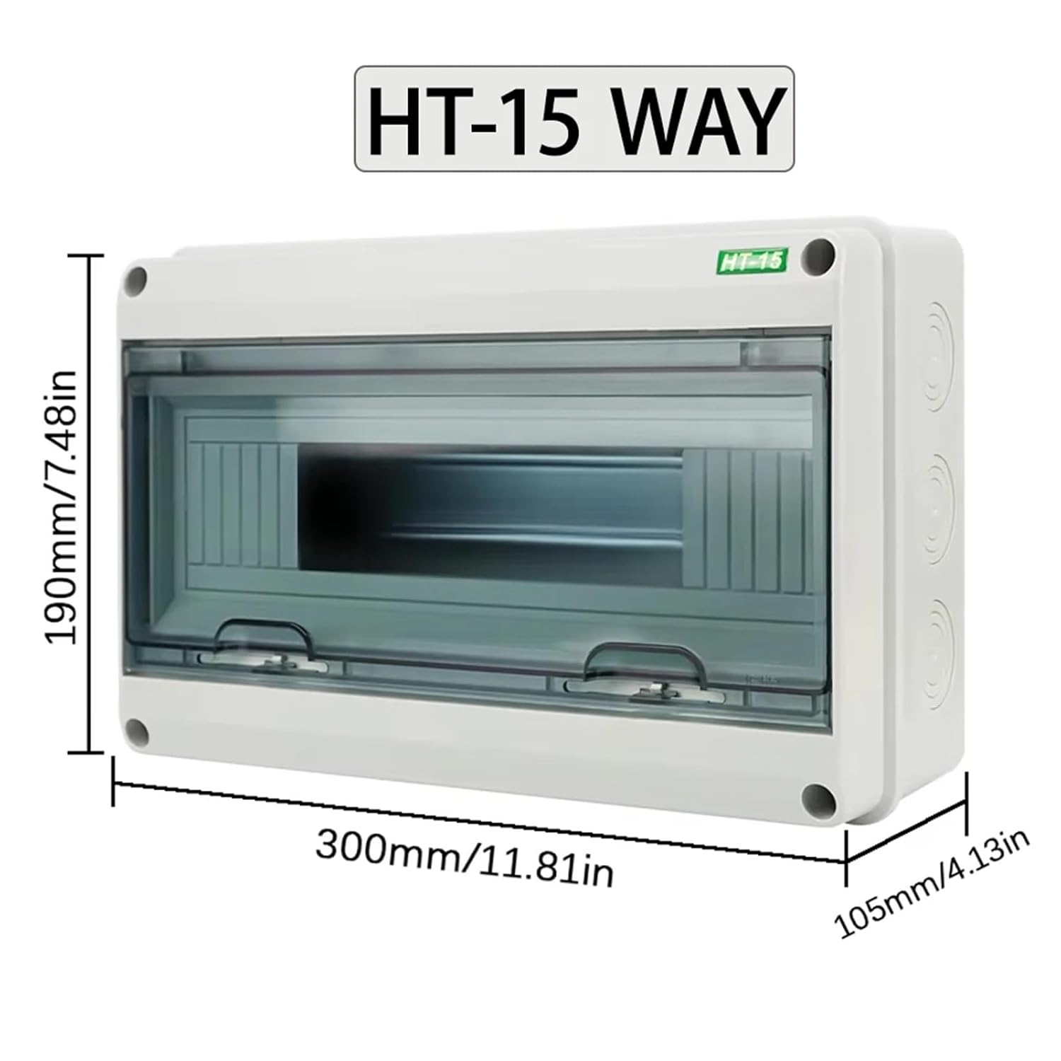 HT-5/8/12/15/18/24 Way IP65 DC Circuit Breaker Distribution Box PC/ABS Plastic Outdoor Electrical Junction Box Photovoltaic(HT-8 Way)