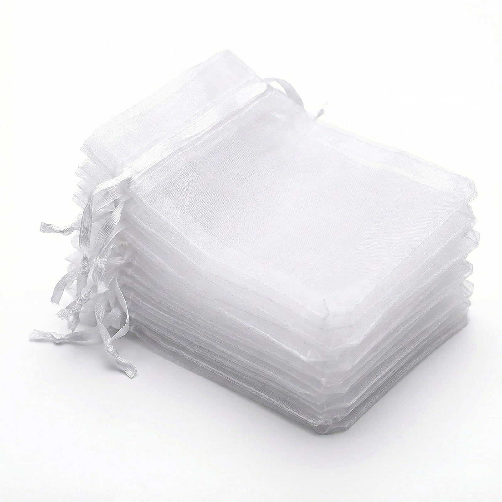 Xgvzs 50 Pcs Large Organza Gift Bags White Jewellery Bags 20 x 30cm Wedding Favour Bags for Birthday Party Xmas Gift Packaging
