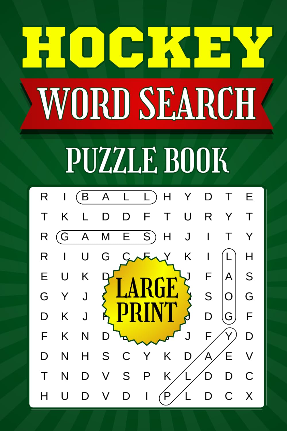Hockey word search: 50+ big bring print word searches | A Fun and Activity Book for Hockey lovers | 6x9 inches, 110 pages | Gifts for Hockey Players, Coaches, and Fans