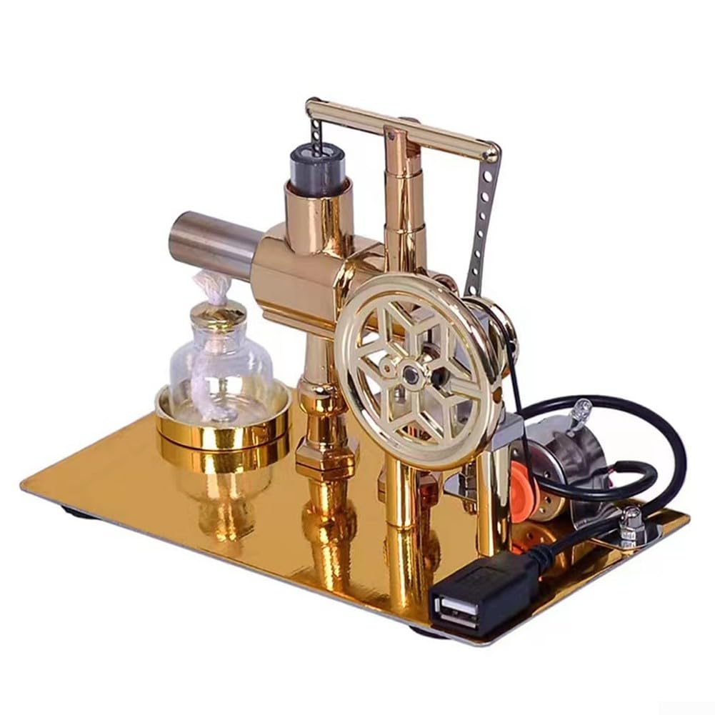 Dampfmaschine Modell für den wissenschaftlichen Unterricht, Metall externer Verbrennungsmotor Kit mit Schwungrad, zeigt Physikprinzipien, pädagogisch