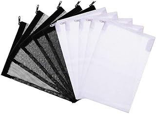 VAYINATO® Filter Media Bags 10 PCS (Black & White) Aquarium Mesh Nylon Filter Media Net Bags with Zipper for Pellet Carbon, Ammonia Remover, Ceramic Rings, Bio Balls (500G) by Petzlifeworld