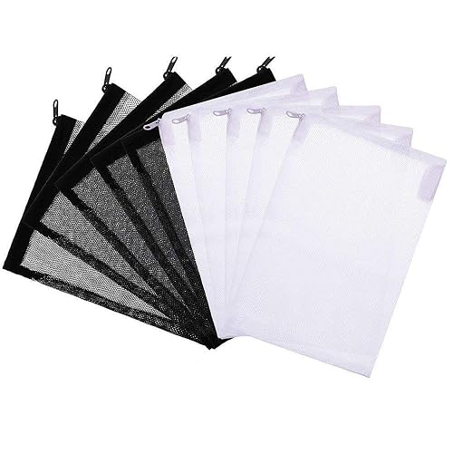 VAYINATO® Filter Media Bags 10 PCS (Black & White) Aquarium Mesh Nylon Filter Media Net Bags with Zipper for Pellet Carbon, Ammonia Remover, Ceramic Rings, Bio Balls (500G) by Petzlifeworld