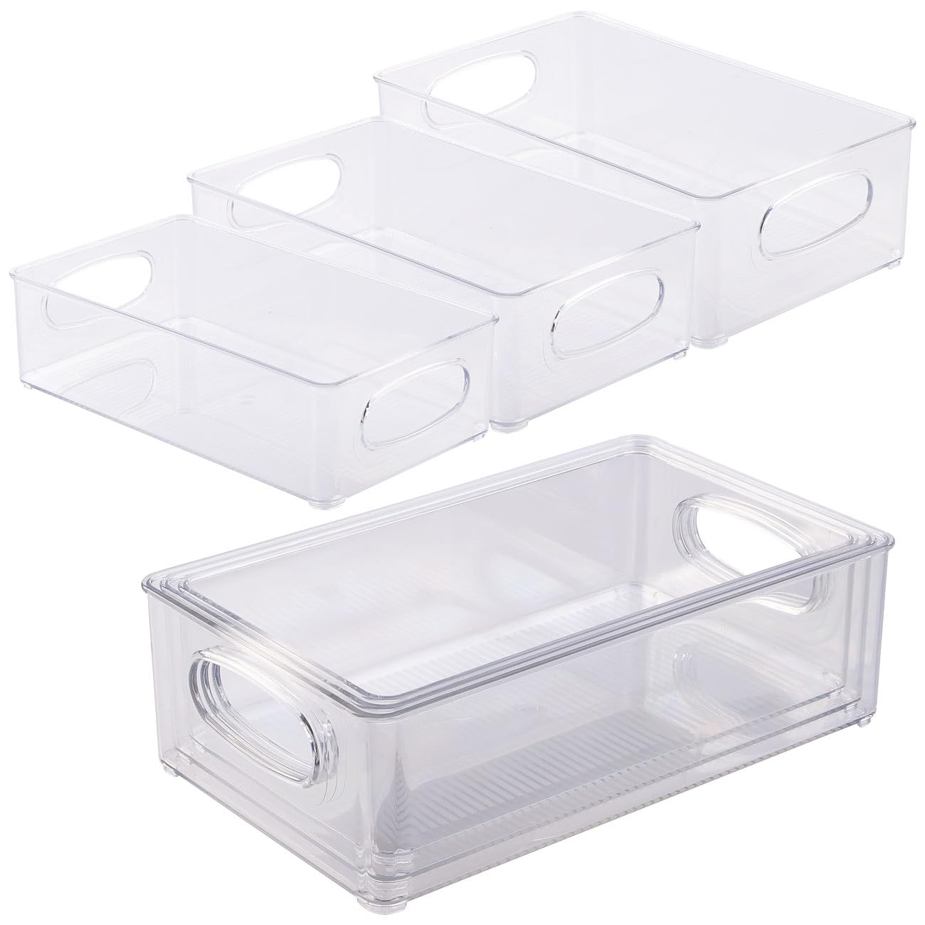Rosenstein & Söhne Fridge Organizer: 24er-Set Kühlschrank-Organizer, stapelbar, in 3 Größen, BPA-frei (Kühlschrank Aufbewahrung stapelbar, Aufbewahrungsboxen Set)