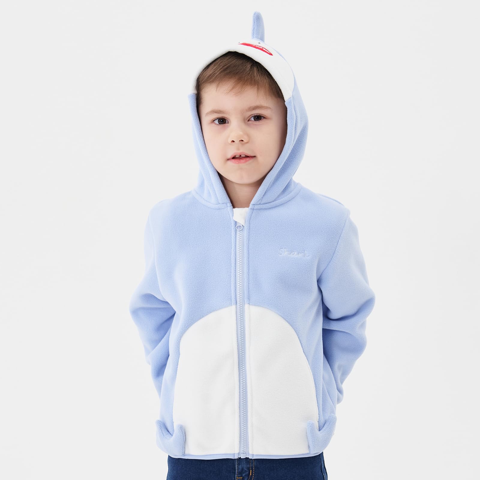 famuka Veste de transition en polaire pour bébé garçon et fille - Fermeture éclair - Automne et printemps - Veste à capuche