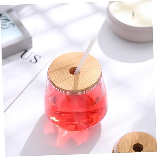 Miniatura 9 de DOITOOL 8 tapas de bambú para frascos con agujero para pajilla, tapas de bambú reutilizables para tarros de boca regular de 2.77 pulgadas