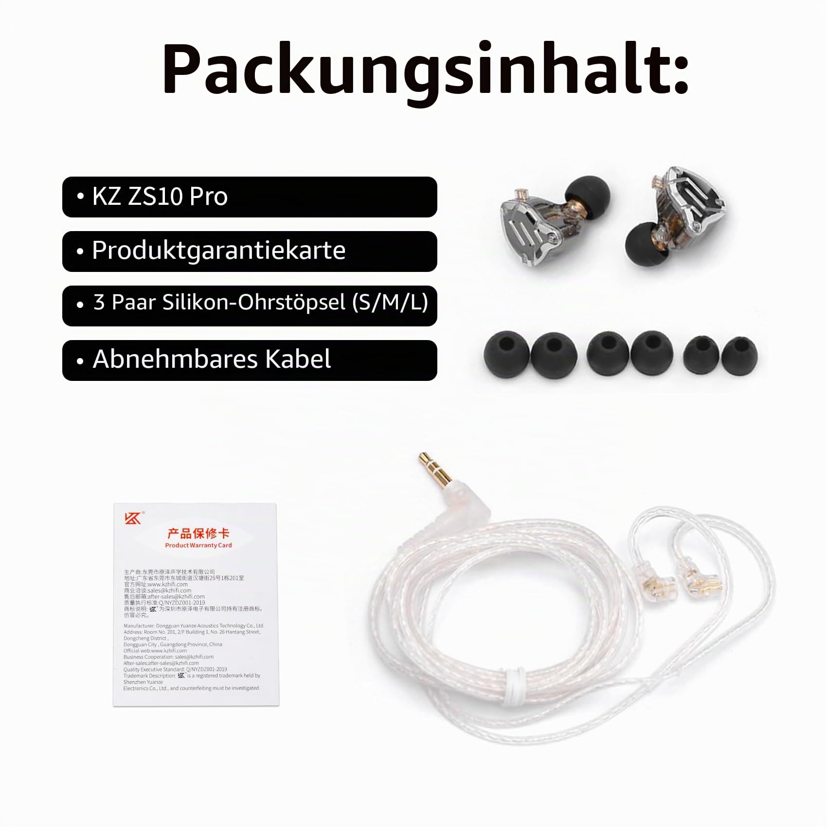 KZ ZS10 Pro In-Ear-Monitor-Kopfhörer mit Kabel, KZ HiFi-Ohrhörer mit 4 Balanced-Armature-Treibern und 1 dynamischen Treiber, professioneller IEM-Kopfhörer für Schlagzeuger und Musiker, Blau, ohne
