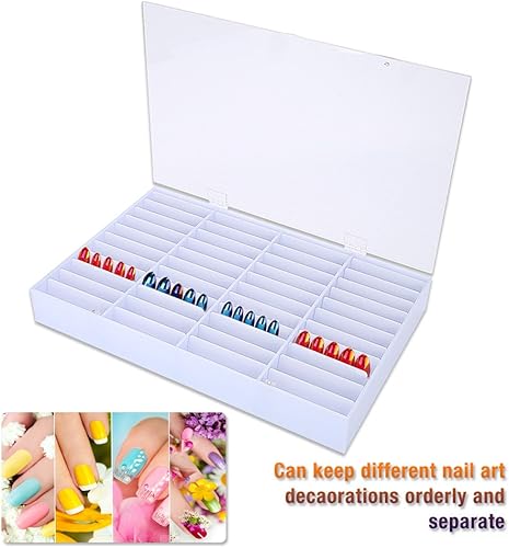 Miniatura 6 de Caja de almacenamiento de puntas de arte de uñas postizas, vitrina vacía transparente para uñas, organizador de puntas de uñas, contenedor de