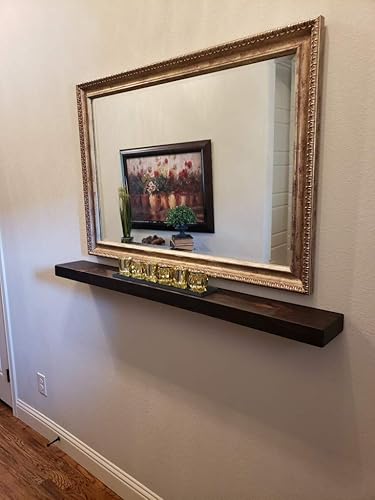 Miniatura 4 de Joel's Antiques - Estantes flotantes de madera de 42 pulgadas para pared, 42 x 6 x 2 pulgadas, hechos de madera natural, estantes de pared rústicos