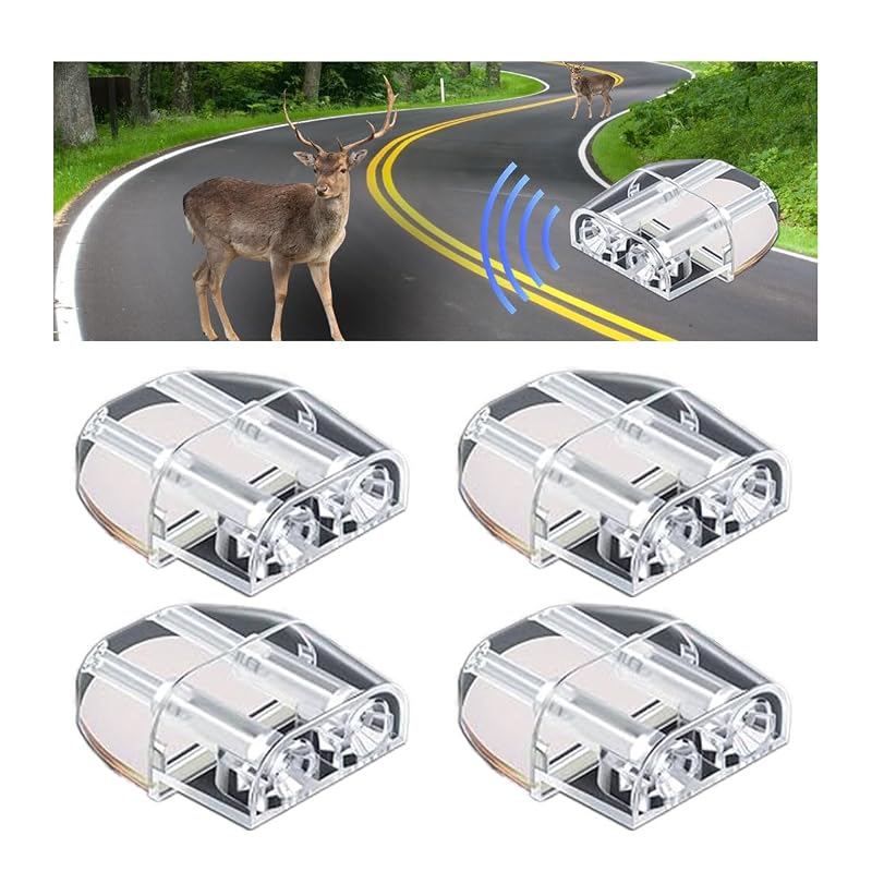 JOYCOURT Apito Ultrassônico para Carro, Dispositivo de Alerta para Animais em ABS Transparente, Kit com 4 unidades