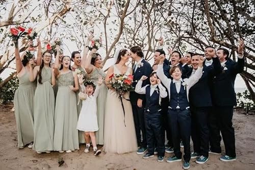 Areaqawqa Women's Bridesmaid Dresses For Wedding One Shoulder Flowy Chiffon Lace Bodice Long Formal Dresses Evening Gown Teal Green #TOP3