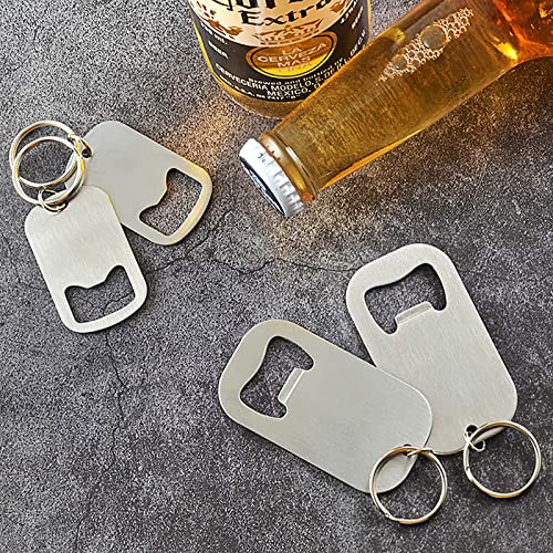 Zoocm Stainless Steel Flat Beer Bottle Opener Keychain, Sturdy And Durable 8 Pcs To Send To Friends, Light And Easy To Carry, Suitable For All Beer Bottle Caps, Silvery White #TOP5