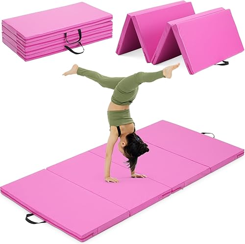 Miniatura 8 de Colchoneta de gimnasia, 3 x 6 pies, 4 x 8 pies, 2 pulgadas de grosor, plegable, para niños, para gimnasio en casa, ejercicio y juego