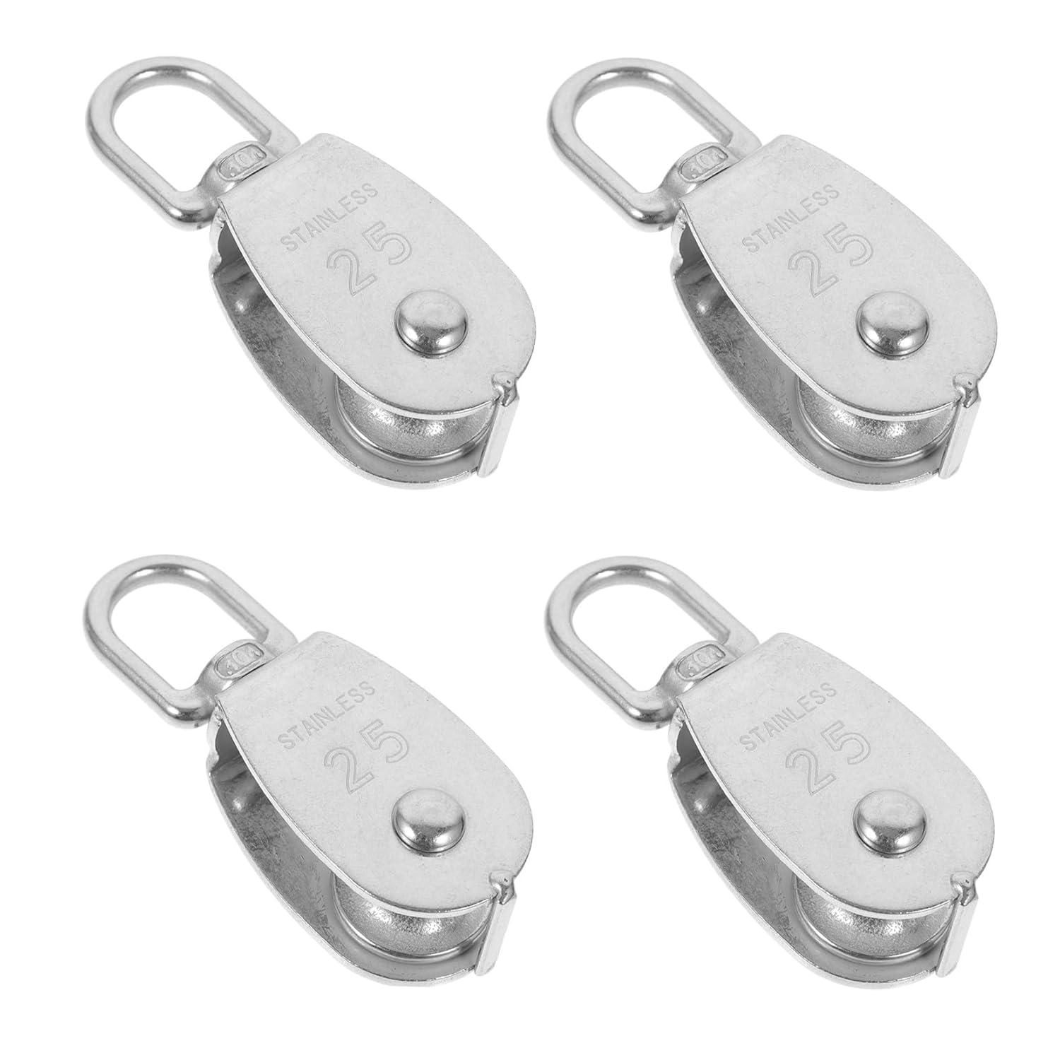 4pcs Stainless Steel Single Pulley Heavy Duty U-Shaped Design for Lifting and Rigging Applications Easy Installation Cable Pulley for Mechanical Use