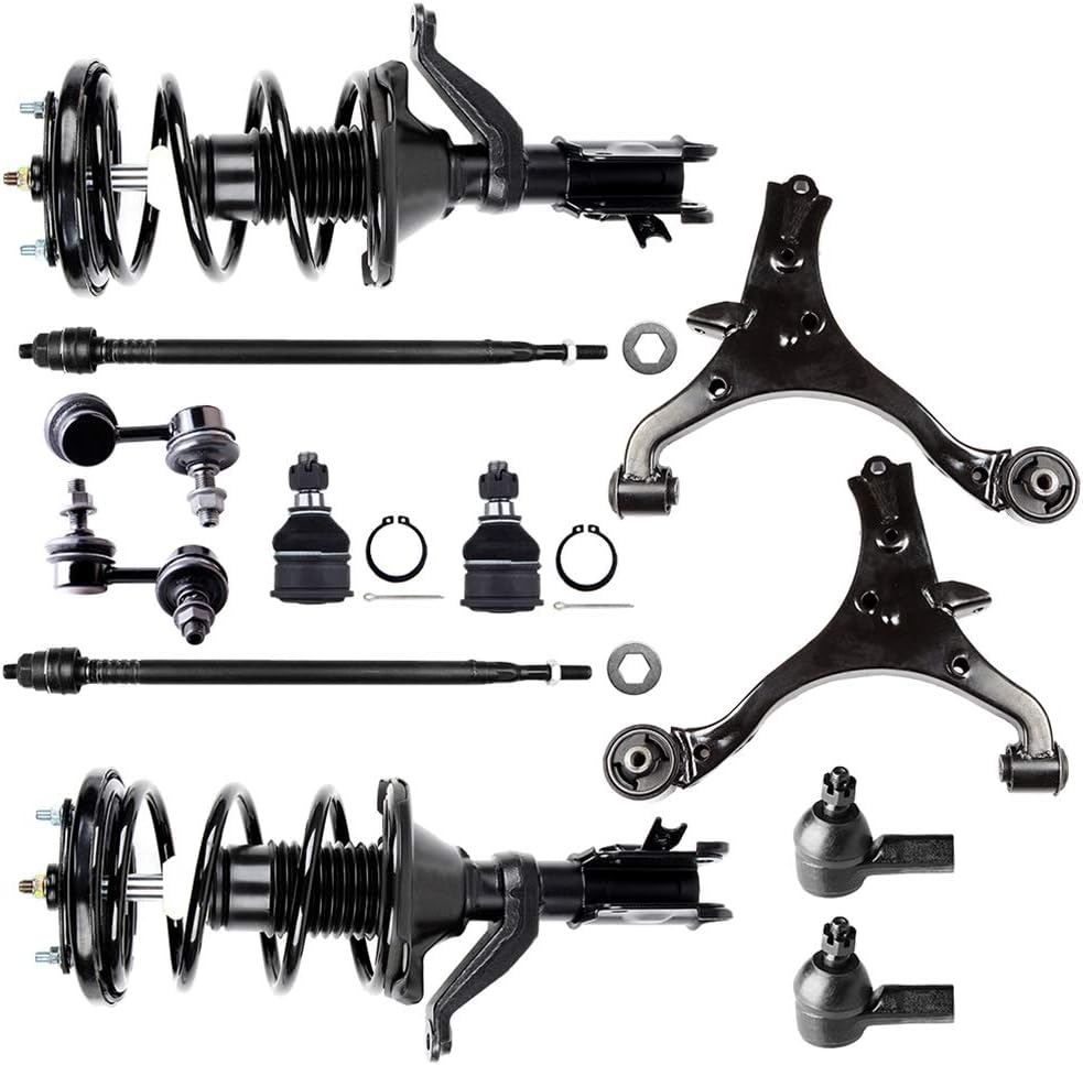 ECCPP Complete Struts Front and Rear Pair Strut Spring Assembly Shock Absorber for 2001-2003 for Acura EL 2001-2005 for Honda Civic Set of 12
