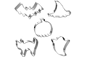 Halloween Cookie Cutters Set - Enchanting Halloween Treats with Witch's Hat, Pumpkin,...