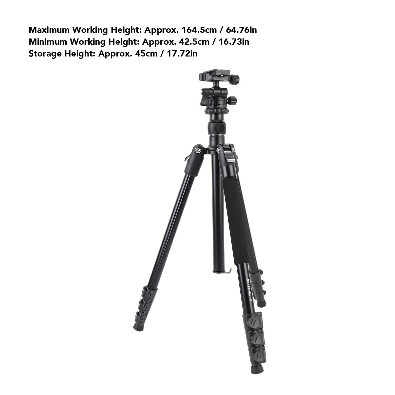 Treppiede Fotocamera Portatile, 64 Pollici Lega Alluminio con | Treppiede da viaggio leggero per fotografia, carico di 4 kg, cuscinetti antiscivolo, altezza regolabile per streaming live