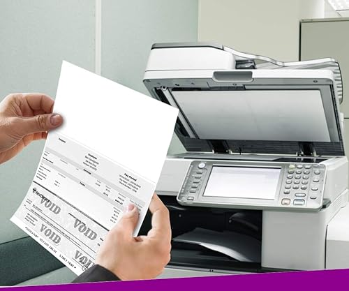 Miniatura 5 de NextDayLabels - Stock de cheques en blanco para láserchorro de tinta, 8-12 x 11" 24# lb, 500 hojas por paquete (fondo prismático rojo y azul)