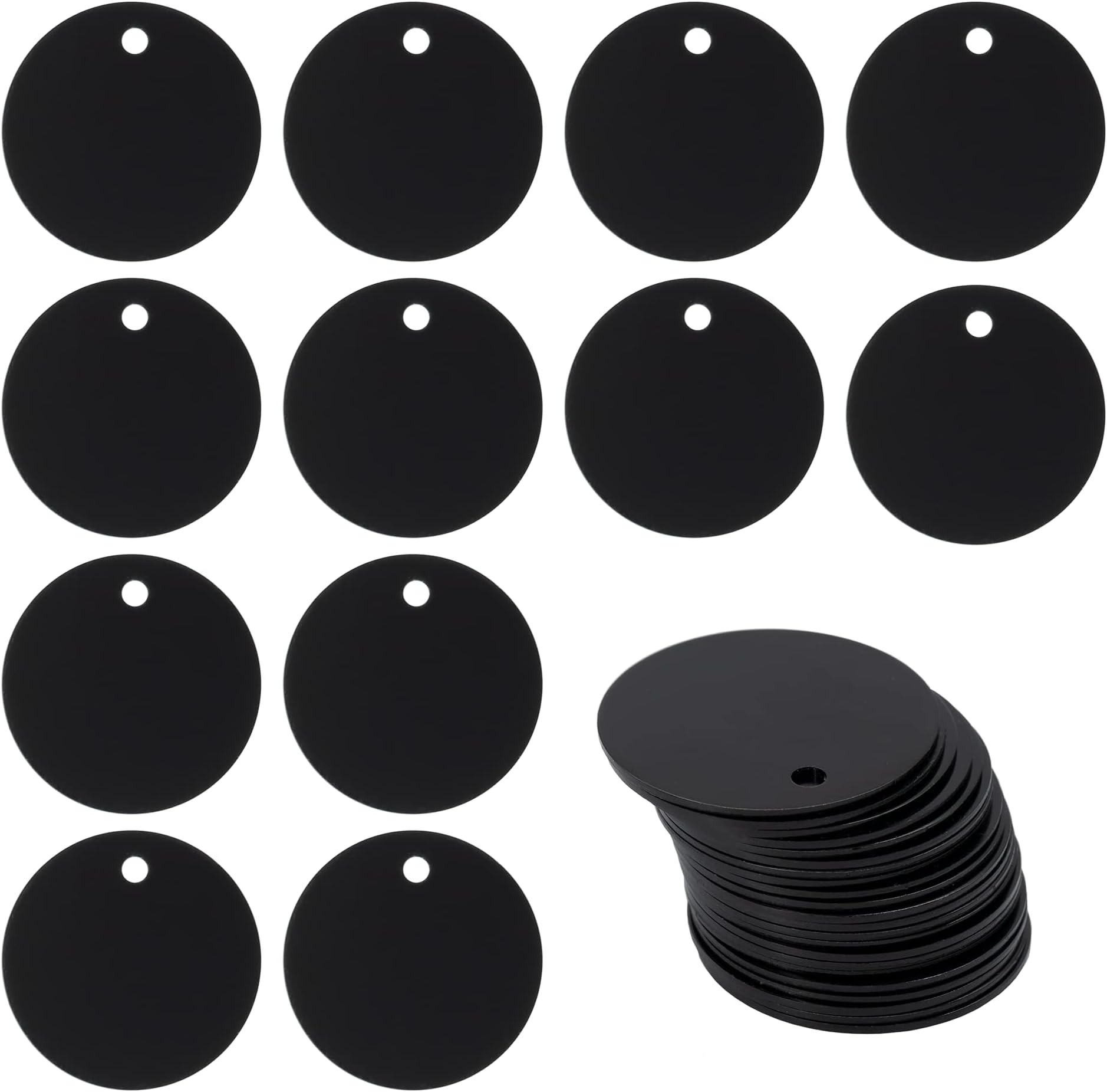 StayMax Round Aluminum Blank Tags Stamping Blanks Engraving Blanks 25 Pack (Black)
