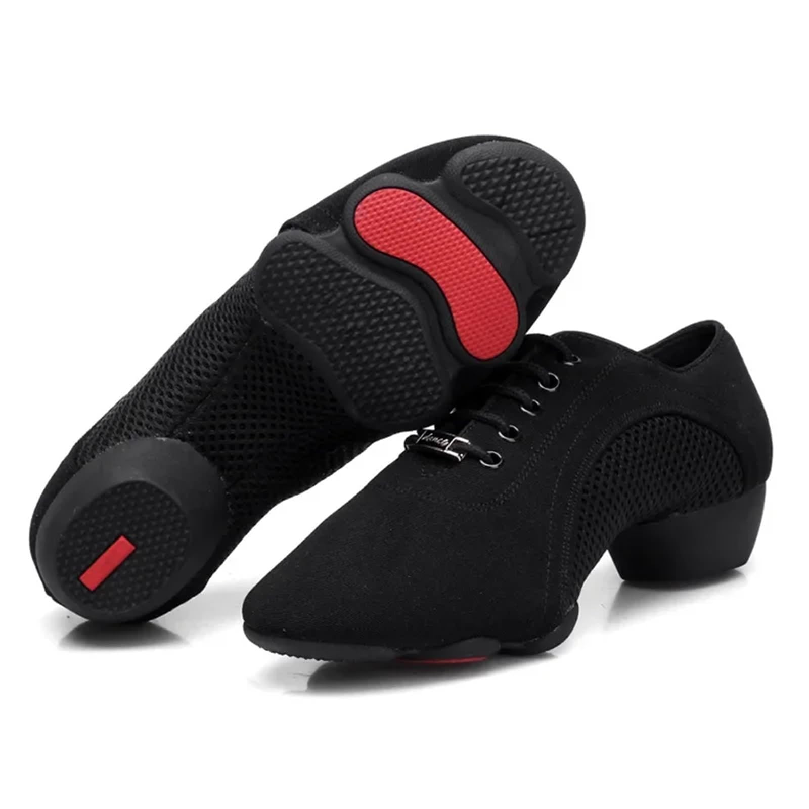 Zapatillas de baile latino para hombre Zapatos de tacón bajo for hombres y mujeres adultos, zapatos de baile latino con forma de cuerpo, zapatos de baile cuadrado de calle Cha-Cha, zapatillas respirab