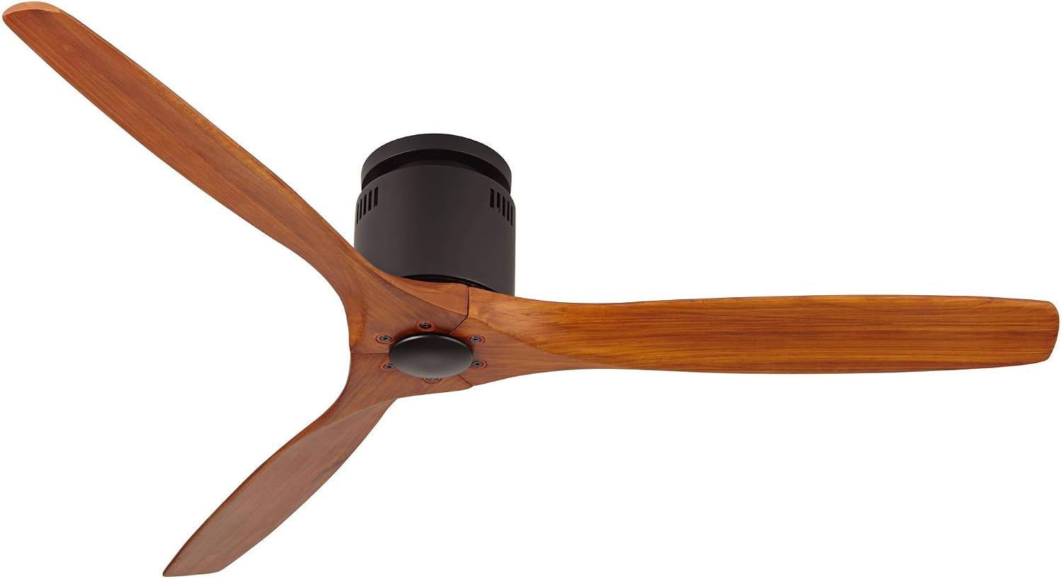 Casa Vieja 52" Windspun Rustic Farmhouse 3 Blade Indoor Hugger Ceiling Fan with Remote Control Matte Black Walnut Solid Wood for Living Kitchen House Bedroom Family Dining Room Office