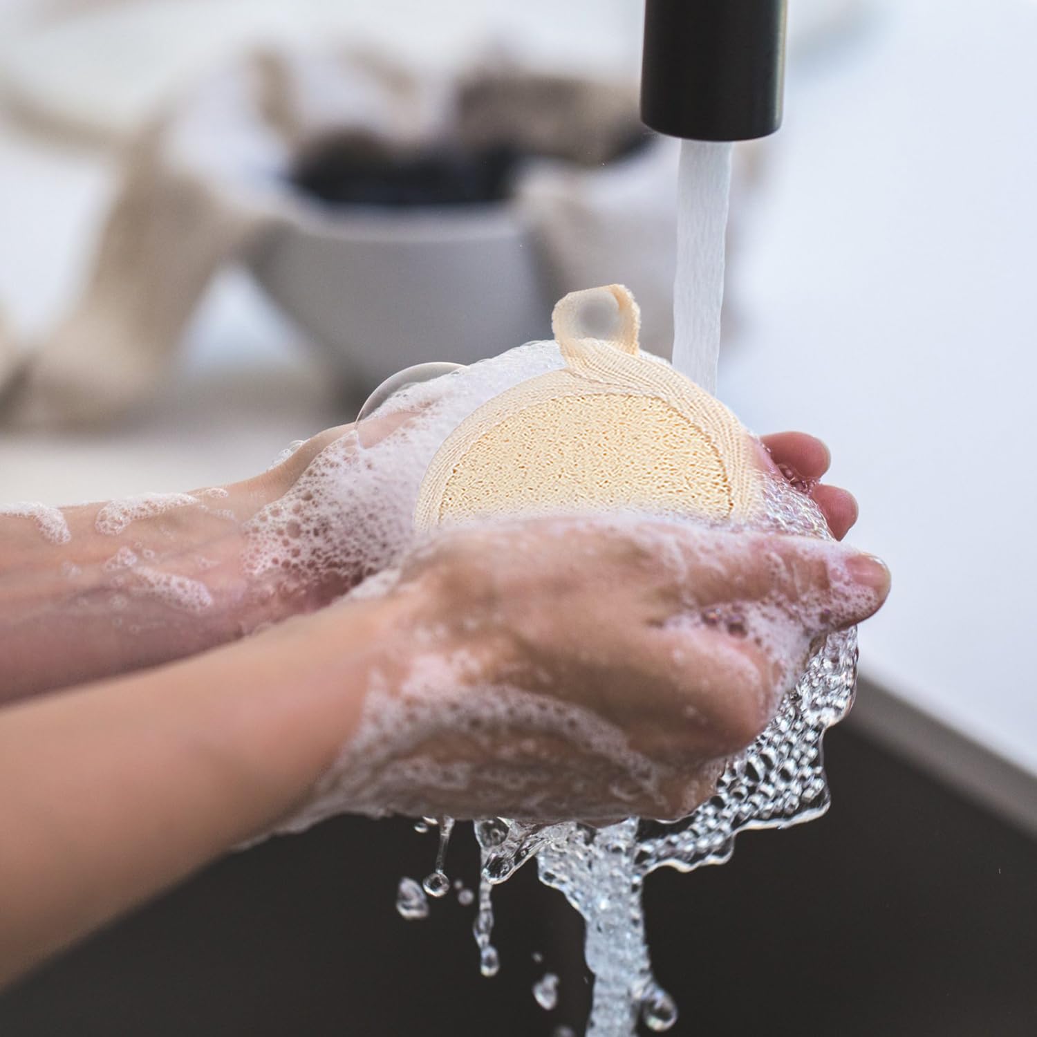 4 szt. Loofah Pad Scrubber Scrubber Face Exfoliating Loofah Pad, naturalne podkładki z gąbki luffa, ręcznik kąpielowy z luffa, złuszczająca podkładka z gąbki luffa, do kąpieli pod prysznic, do masażu