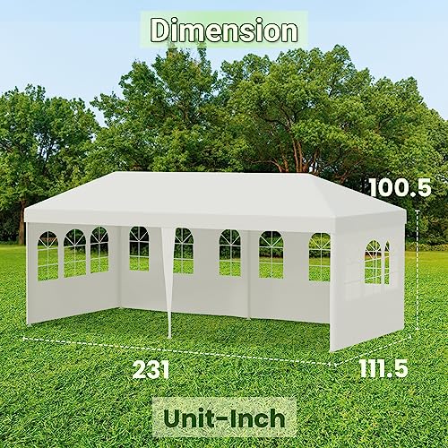 Fdw PT-1020-4-WHITE GAZEBO-1 10X20 Outdoor Gazebo Wedding Party Tent Canopy Tent thumb #6