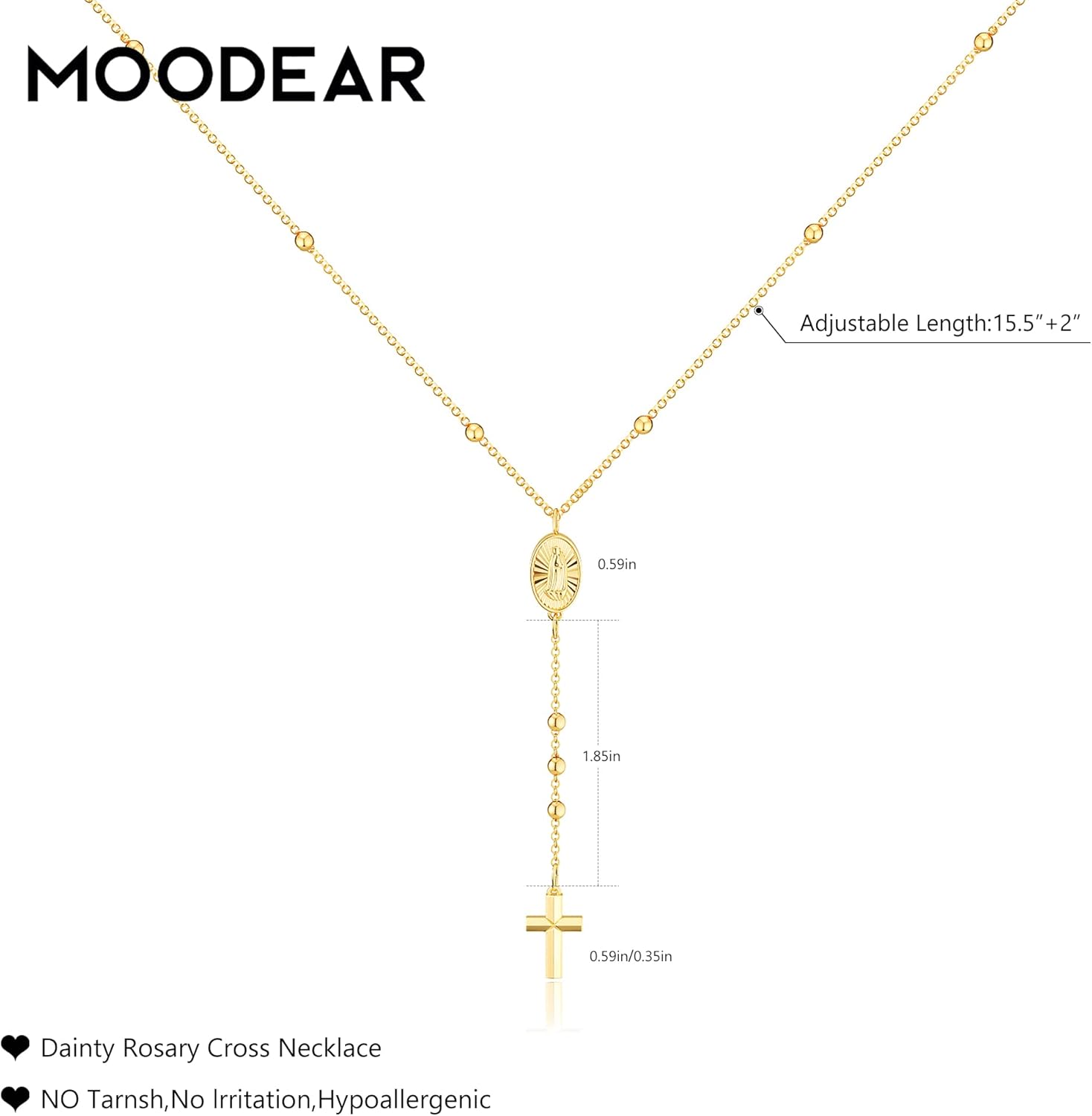 Moodear Cross Necklace for Women - Dainty 925 Sterling Silver/Gold Plated Layered Cross Pendant Simple Small Necklaces for Women Trendy Jewelry Gifts - Image 5