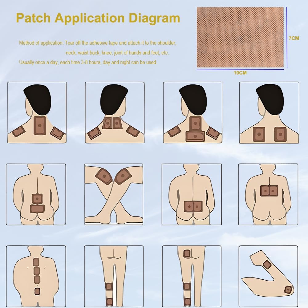 (100pcs) Moxibustion Patches 艾灸贴 Pure Nature Moxa Sticker Foot Pads Chinese Traditional Paste for Neck, Shoulder, Back, Waist, Hand, Feet, Joint, 7 * 10cm, Pack of 10 - Image 6