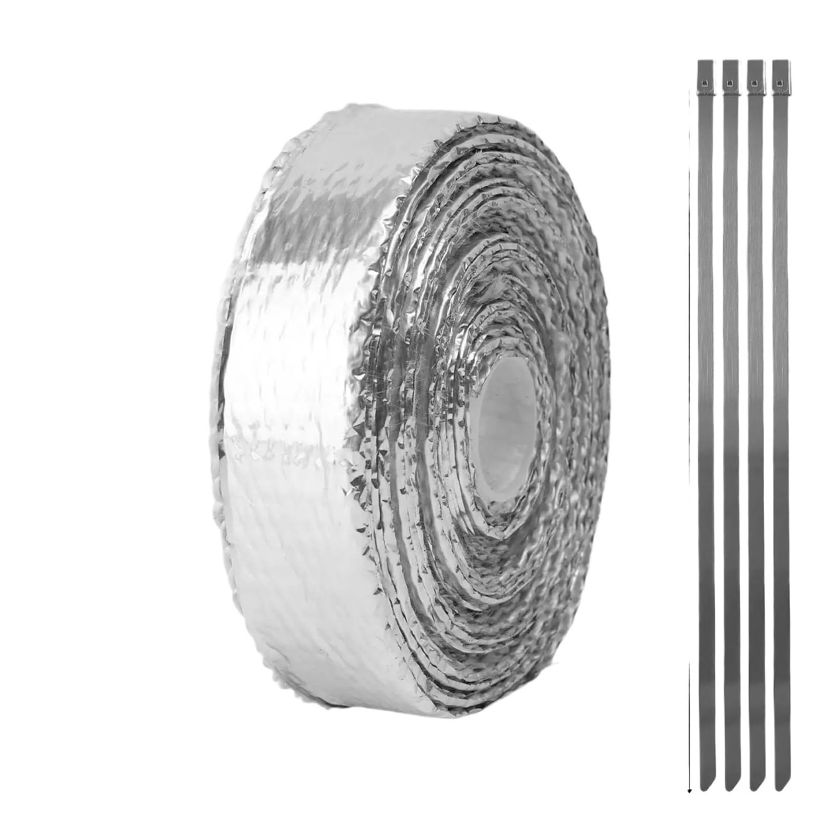 Dasjkdi Silver Car Motorcycle Header Pipe Exhaust Heat Wrap Aluminum Foil Fiberglass Thermal Insulation Tape For Hose