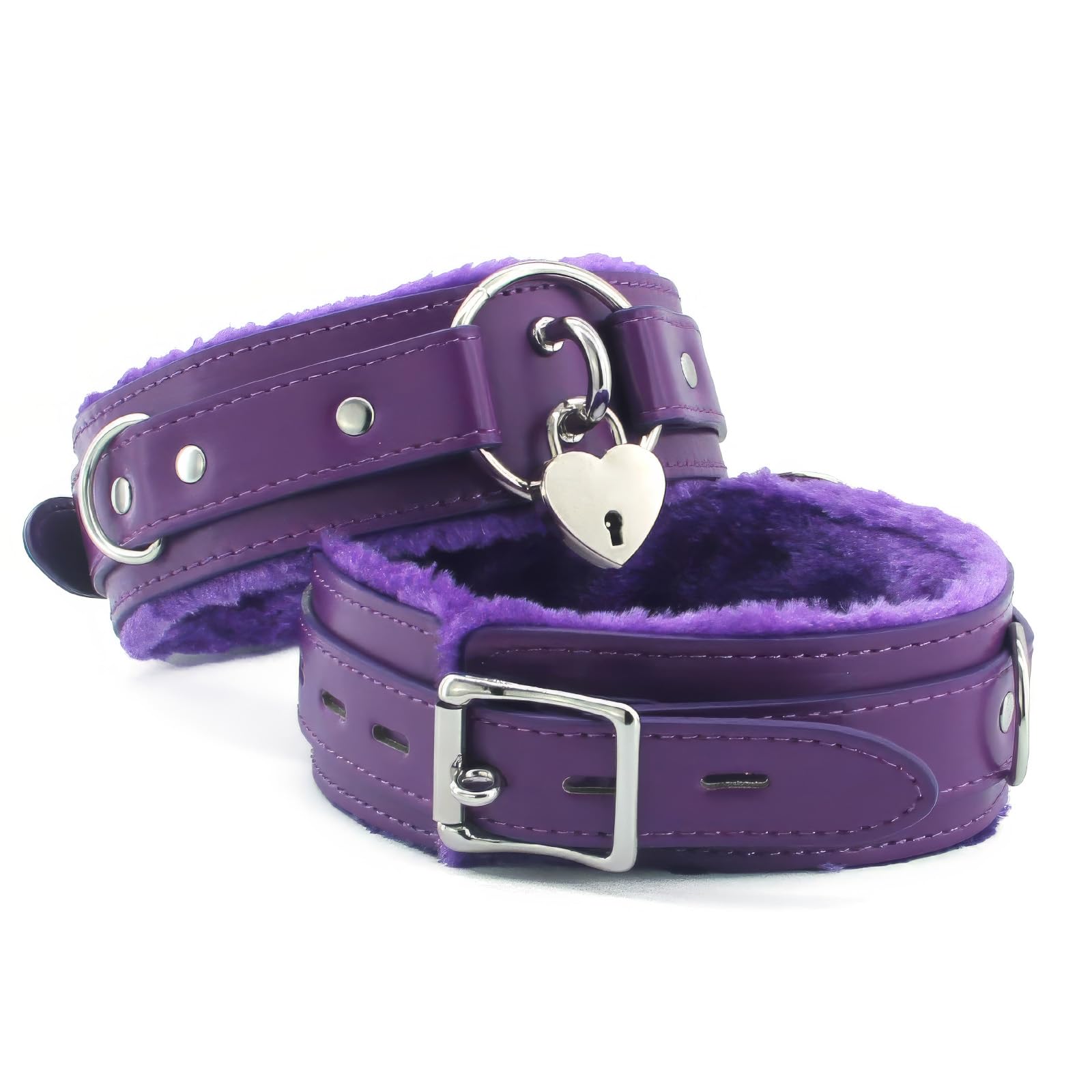 Punk Choker Collar for women with Love Lock Adjustable gothic Leather Choker Necklace for Women