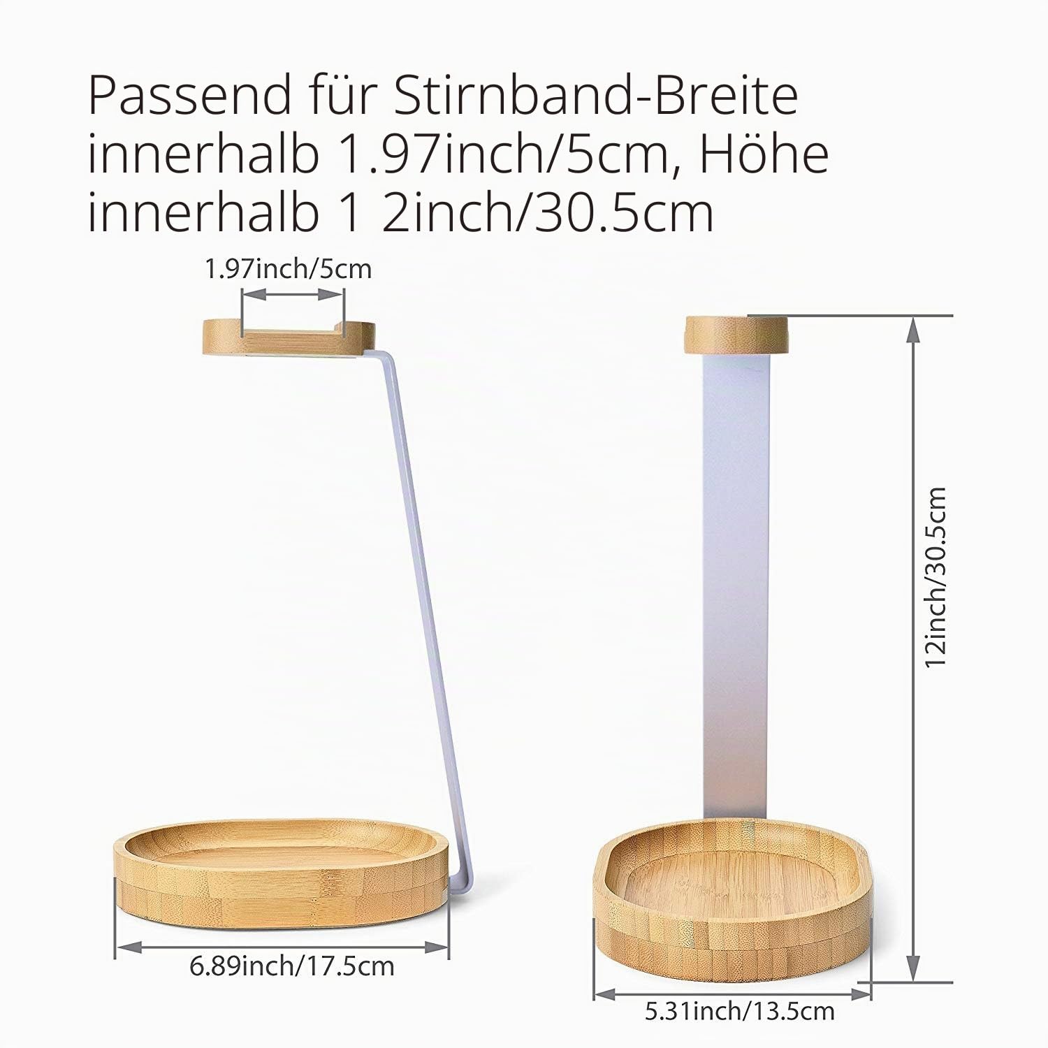 Avantree TR902 - Universaler Baum & Aluminium kopfhörerständer, Stabil Headset Halter Halterung Holz mit Kabelhalter