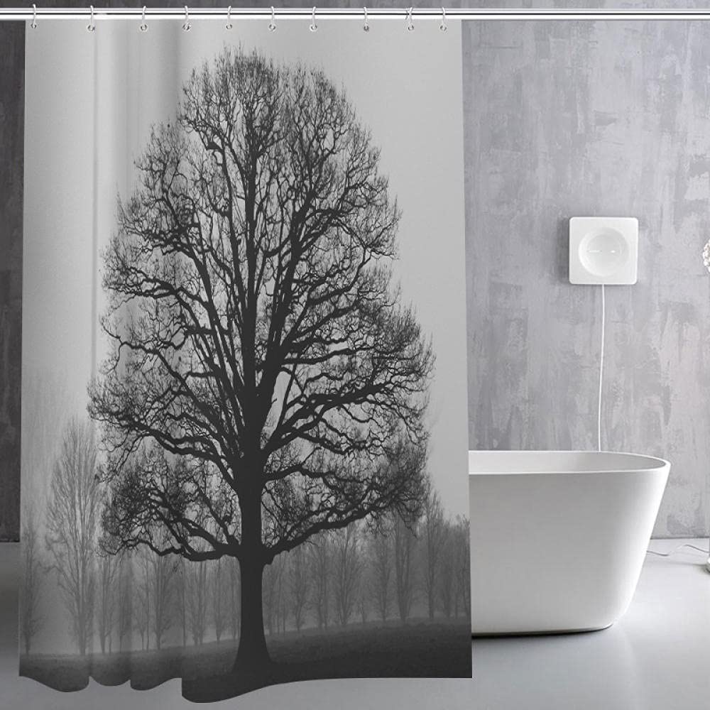 Tenda Da Doccia Con Nappa Bohémien, In Tessuto Di Lino, Decorazione Per Bagno 182 9 X 213 4 Cm Nero 96525889