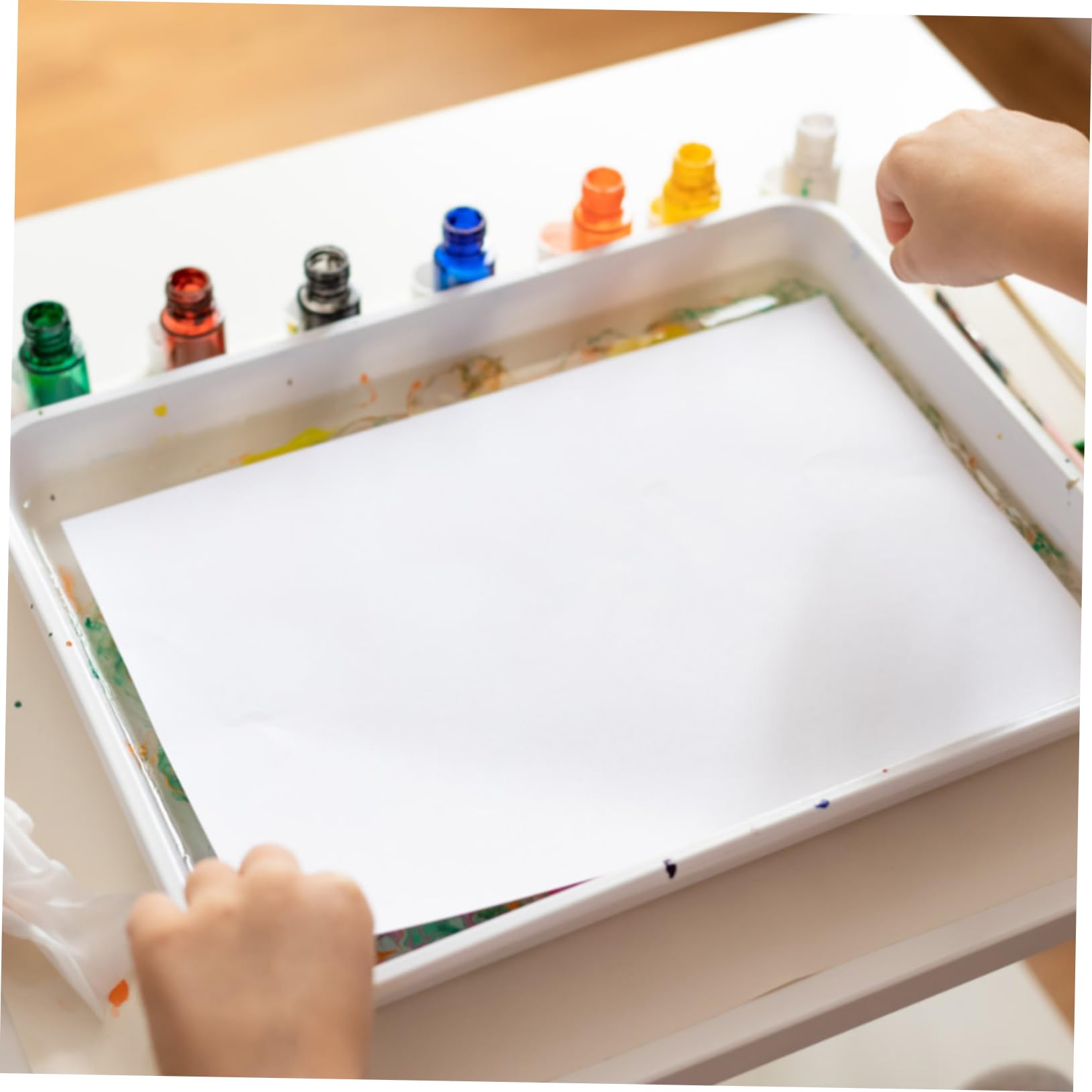 Gadpiparty 3sets 50 Sheets Water Painting Paper for DIY Marbling Art Paper for Creative Watercolor Projects for Childrens Craft Activities 50sheets*3