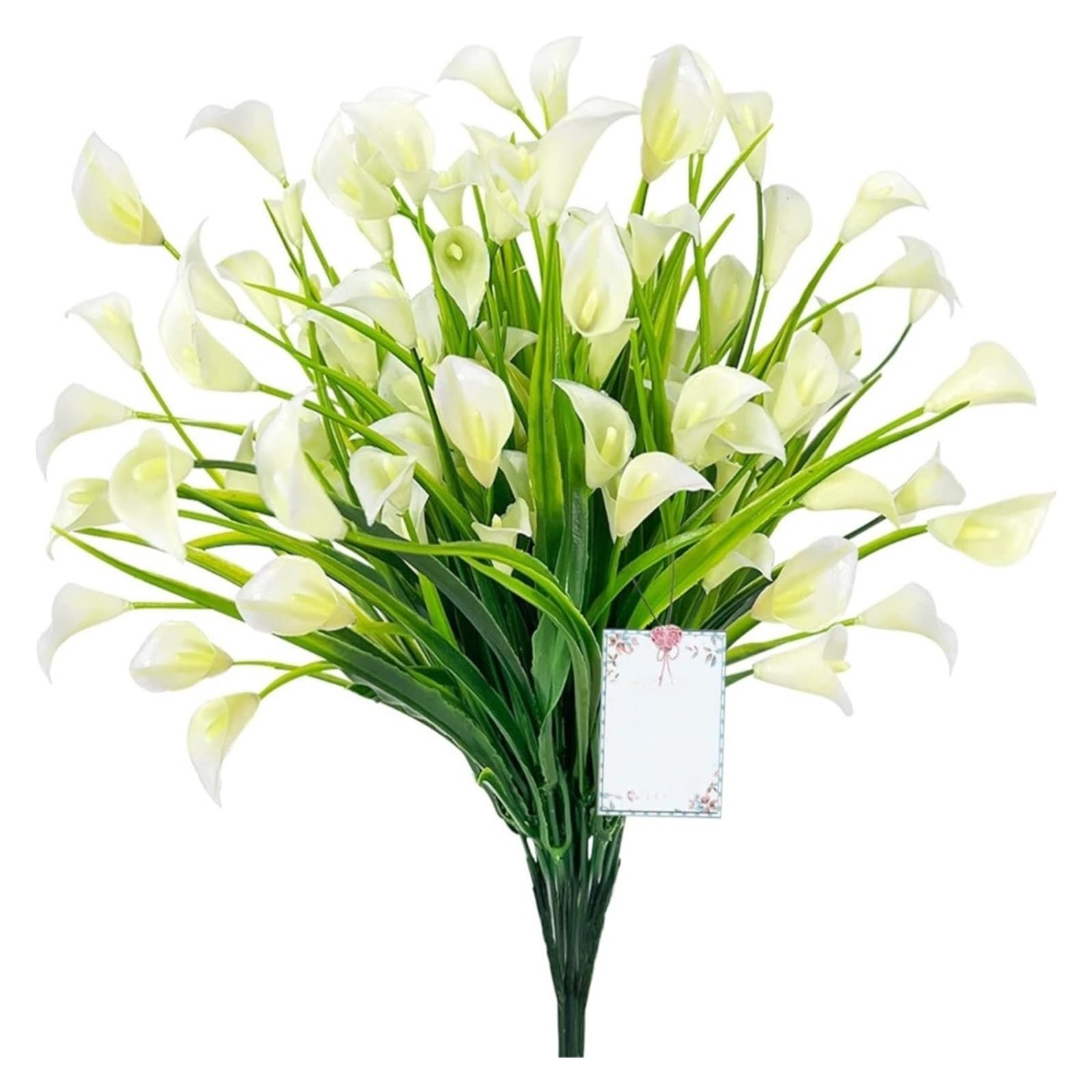 Dcrxz Artificial Flowers 10PCS Artificial Calla Lily Bouquet 33cm Plastic Calla Lily Artificial Flowers Garden Wedding Fake Flowers Indoor Decor Fake Plant(White)