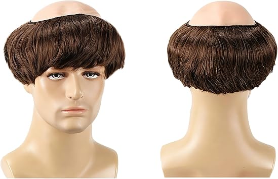 Brown Monk Wig, Funny Wigs for Men Women