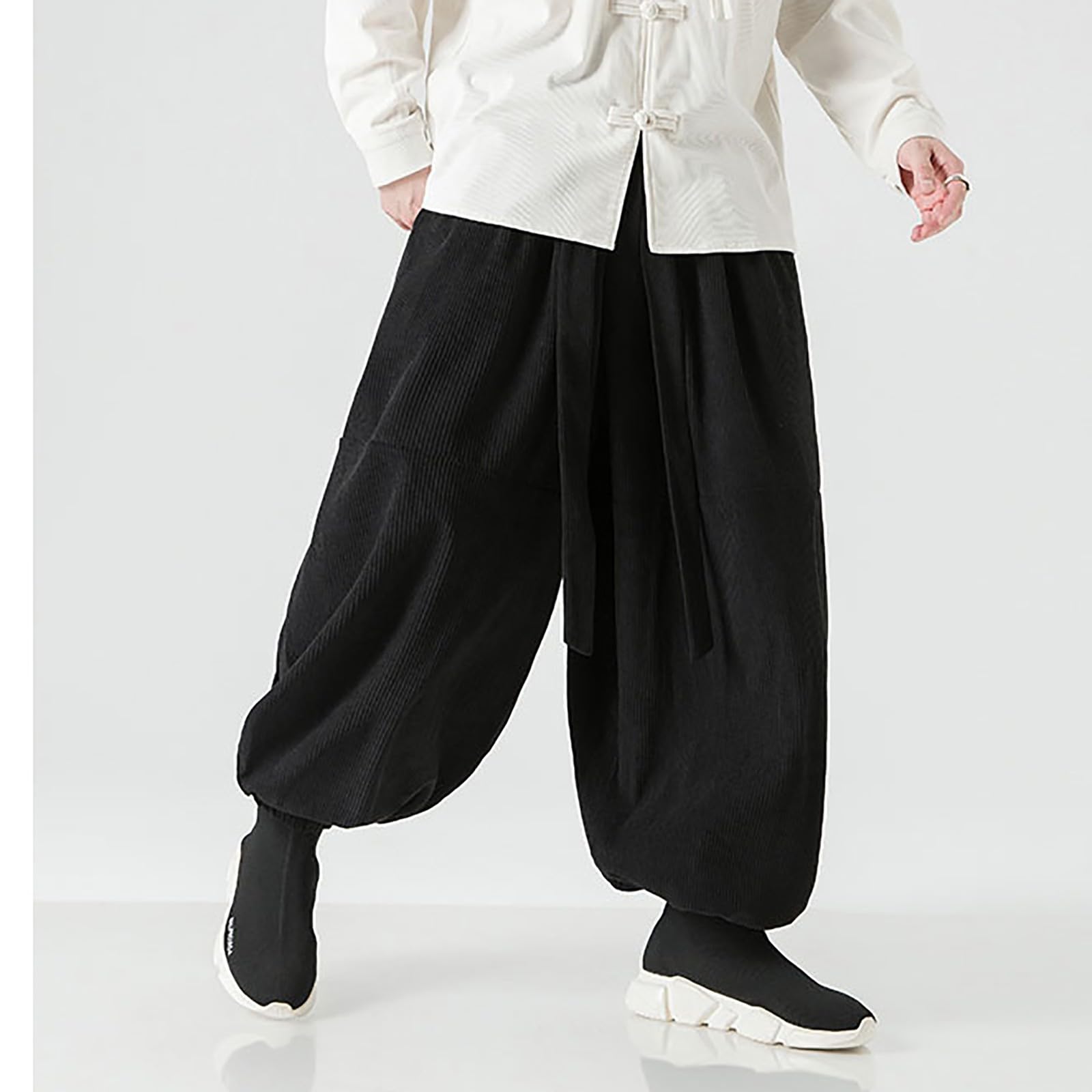 Genérico Pantalón Chino Elástico Y Cómodo Lavado Chino Hombre Otoño Confort Taper Casual Pantalones De Ocio Cintura Elástica Con Bolsillos Y Cordón Pantalones Beige Hombre