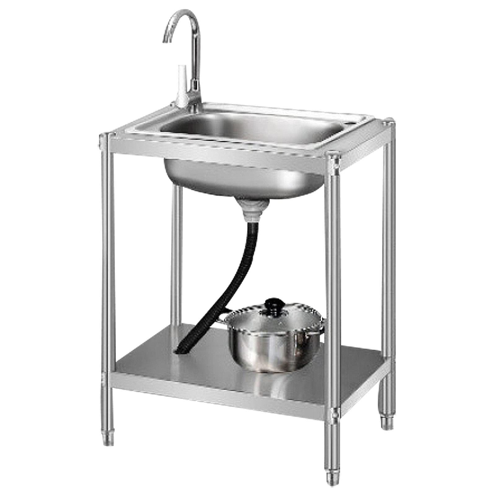Évier de cuisine en acier inoxydable évier à main commercial 61 cm pour buanderie et atelier