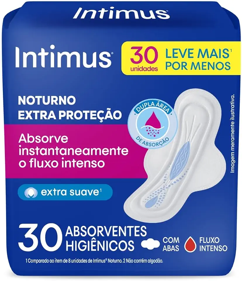 Absorvente Intimus Gel Noturno Suave C/Abas