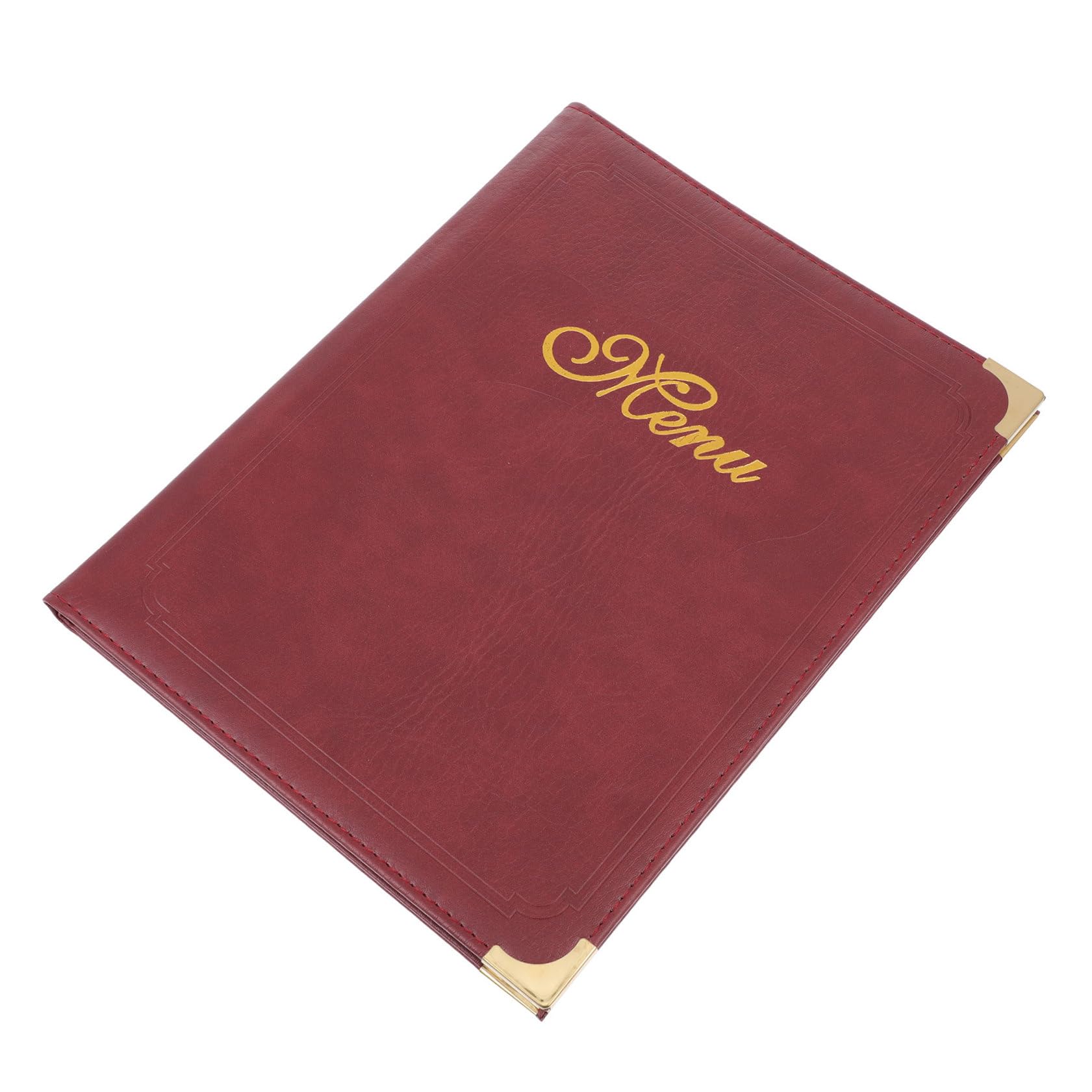 Carpeta de Visualización del Menú y Documento de Menú para Restaurante Cubierta de Cuero PU, Esquina Redondeada, Diseño Clásico y Uso en Recepción de Comercios