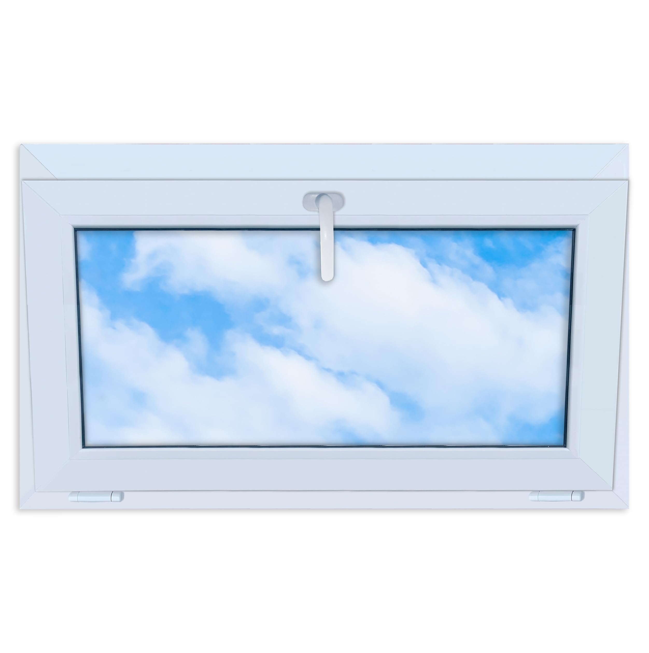 LORAC | Finestra in PVC bianca, 1000x600 mm, finestra standard con vetro doppio, a risparmio energetico, finestra per cantina con certificazione CE, ideale per ambienti domestici e cantine