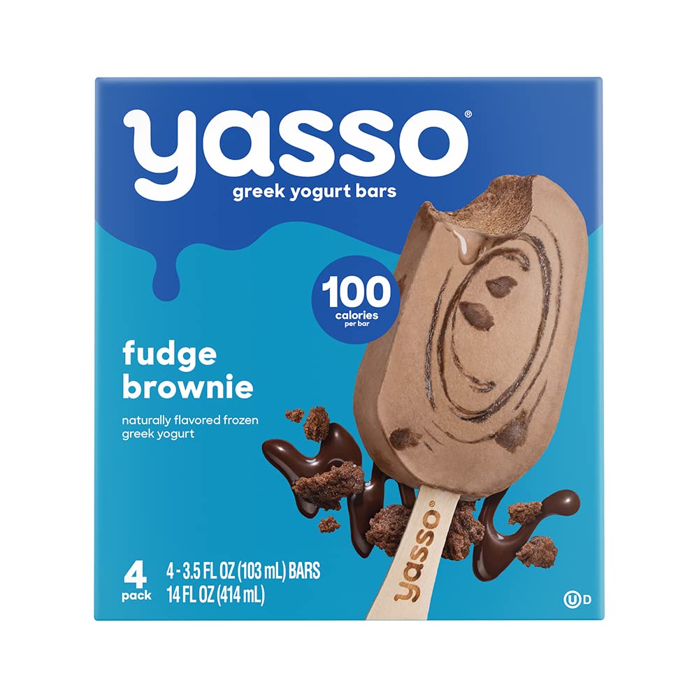 Yasso® Frozen Greek Yogurt Bars, Fudge Brownie, 3.5 Ounce Bars, 4 Count