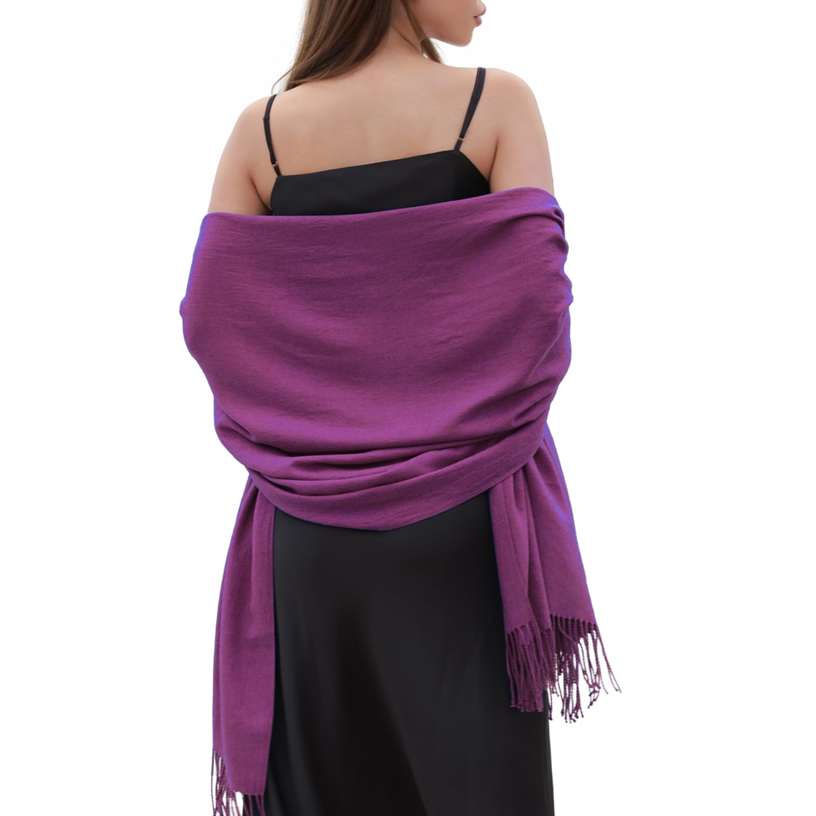 Riiqiichy Women's Purple Pashmina Shawls And Wraps For Wedding Winter Scarf