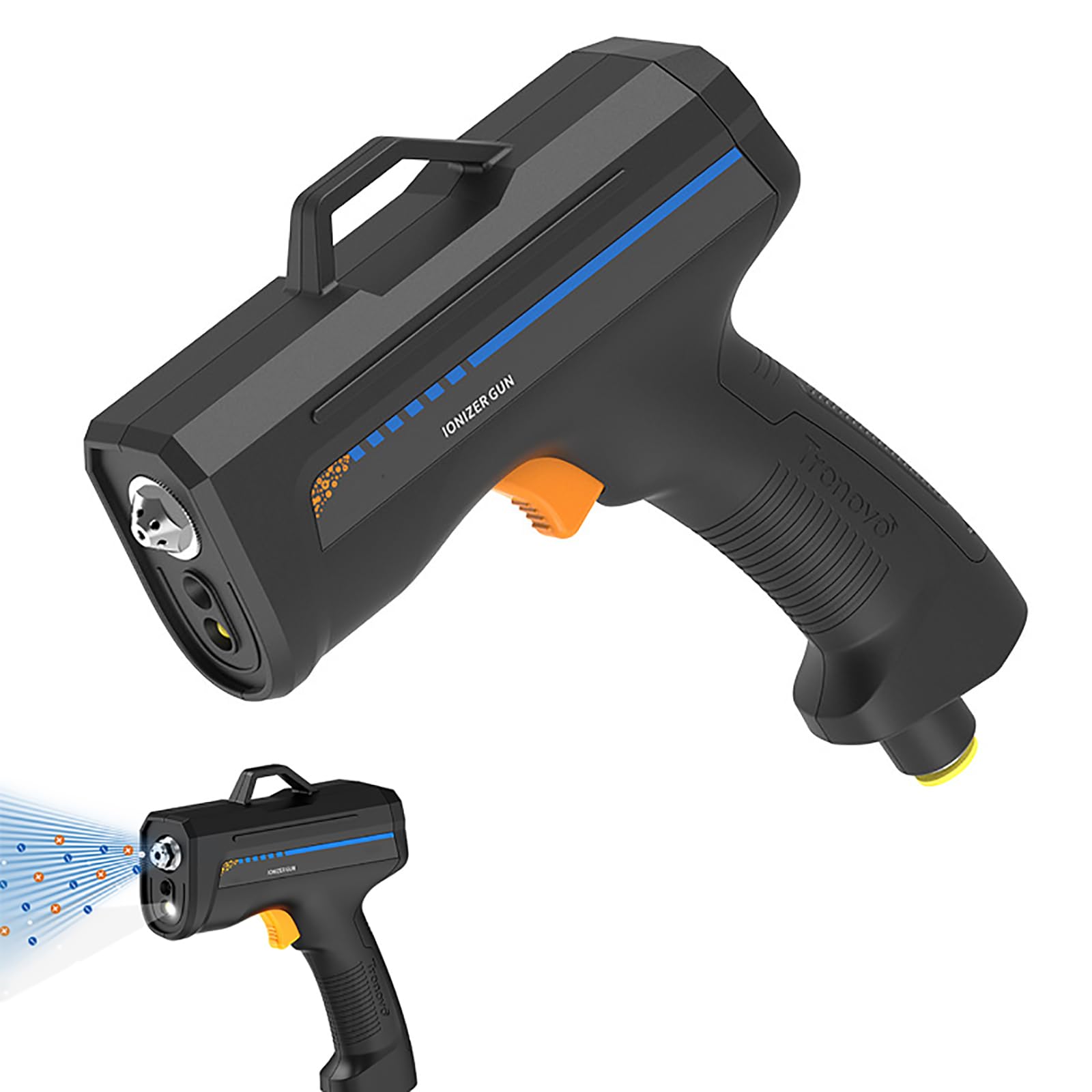 Pistola ionizadora antiestática inalámbrica, eliminador estático con luz de detección de polvo, rápida eliminación estática por debajo de 0,5 s, maquinaria de precisión, uso industrial, equilibrio de